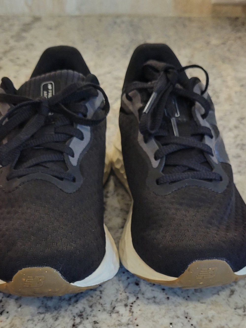 New Balance Black Athletic Sneakers with Light Gum Outsole